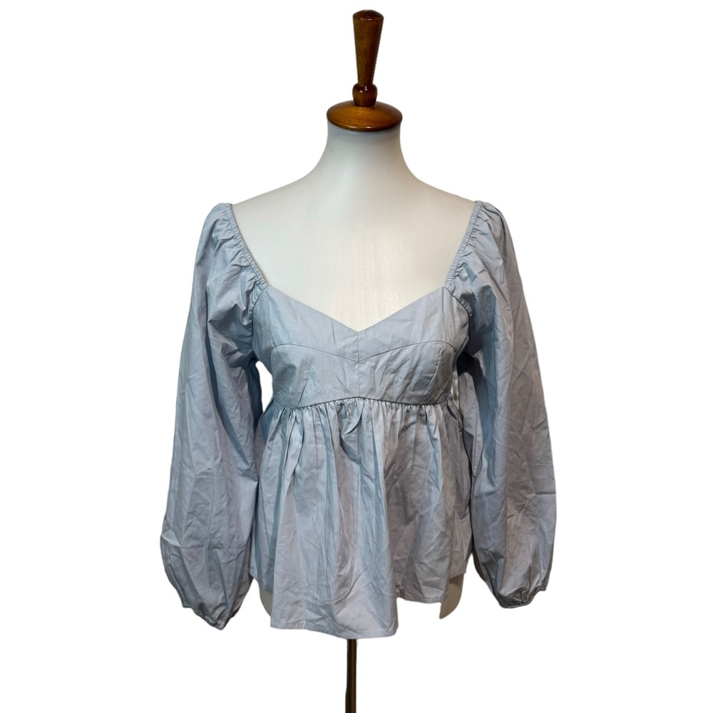 NWT Banana Republic Factory Sweetheart Blouse Blue Size Small Petite